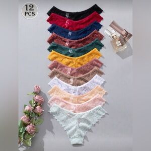 12 Pack Women Lace Panties Set